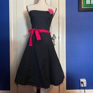 Gorgeous Black and White Polka Dot Cocktail Dress